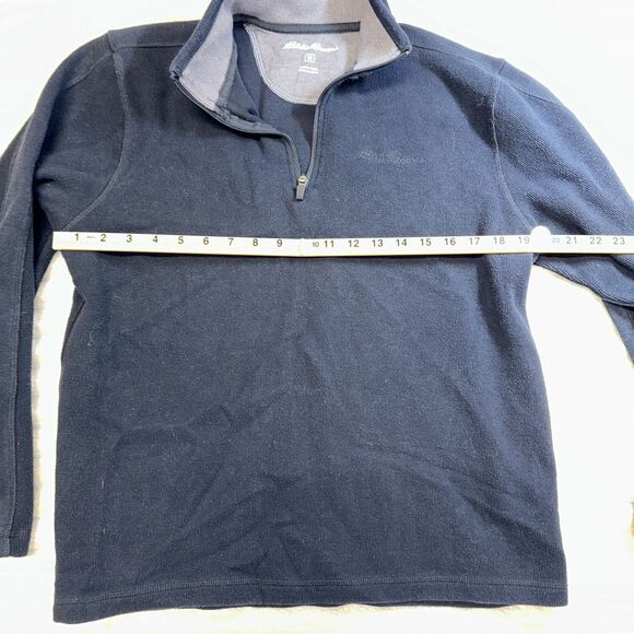 Eddie Bauer Mens Black Quarter Zip Long Sleeve Sweater Size Medium - Picture 5 of 8